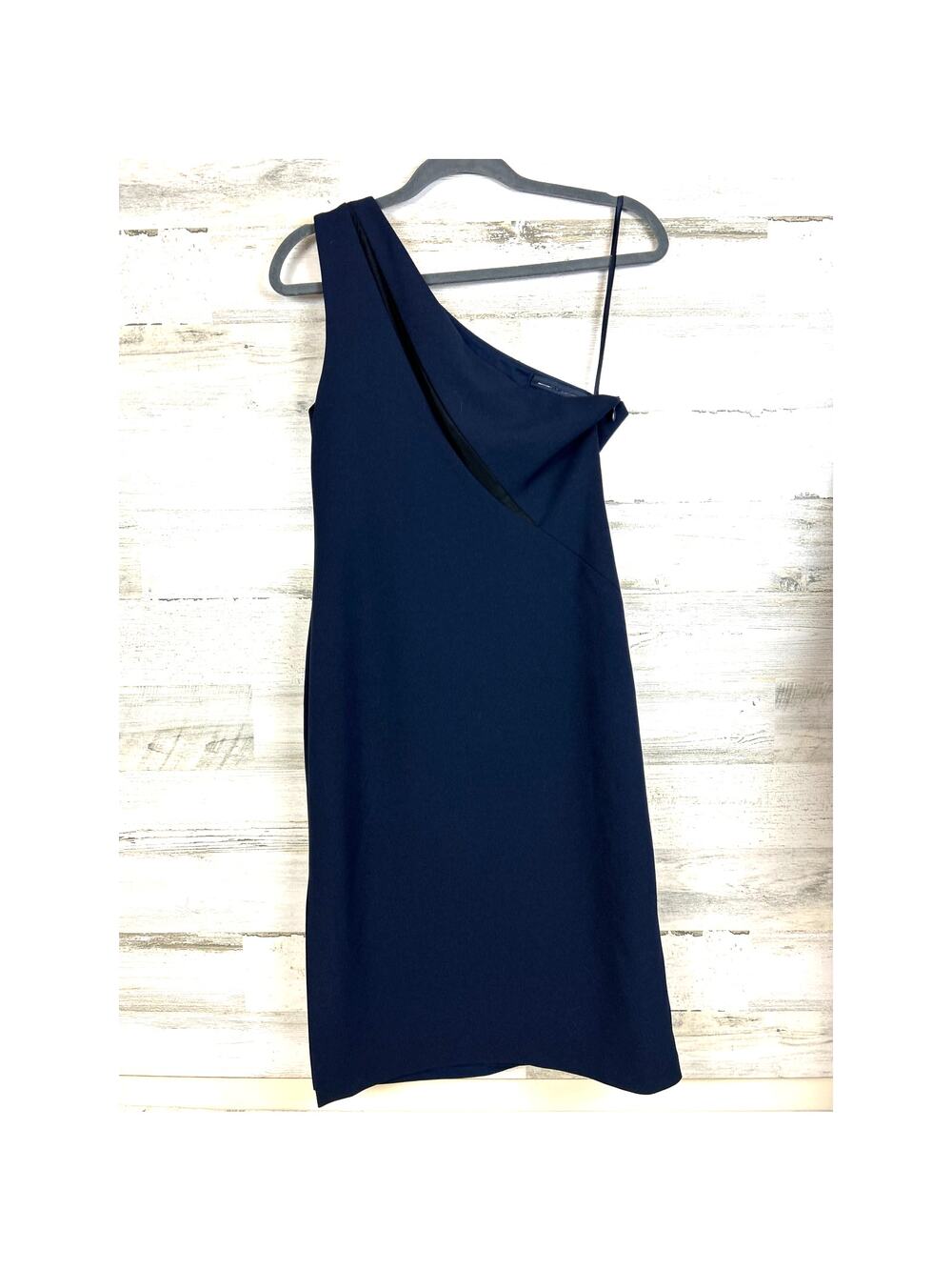 Antonio Melani Womens 4 Blue Bloom One Shoulder Lined Sheath Midi Dress NWT